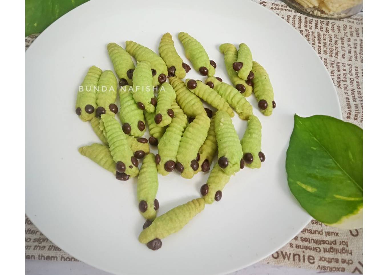 Kue Ulat Hijau/Caterpillar Cookies
