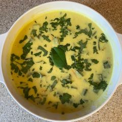 A picture of Ladyfingers curry (bhindani kadhi).