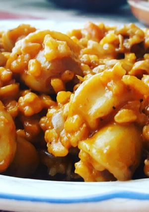 Una foto de Calamares con arroz
