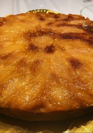 Una foto de Torta de pera en almíbar invertida en licuadora! Facilísima!