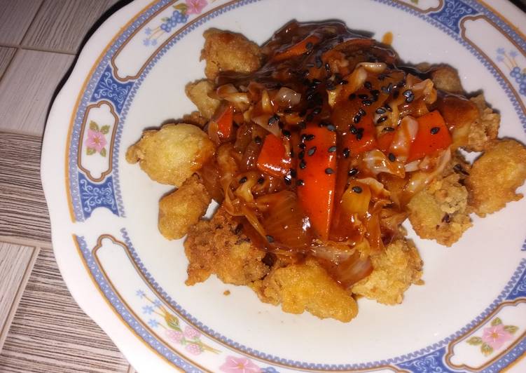 Proses memasak Cumi goreng saus teriyaki Lezat