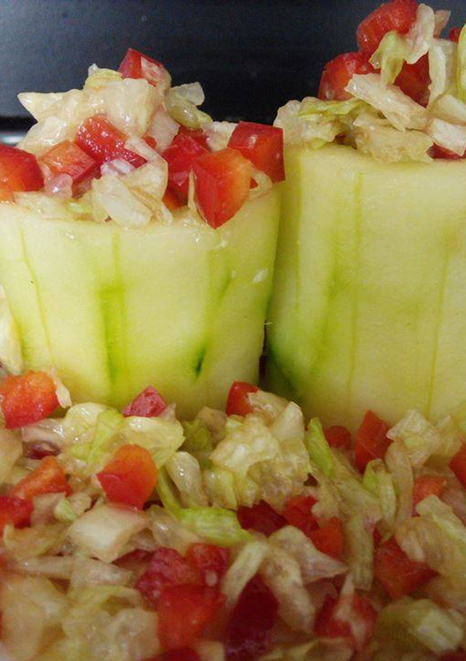 Una foto de Pepinos rellenos
