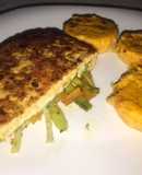 Milanesa de pollo rellena de vegetales y queso de cabra