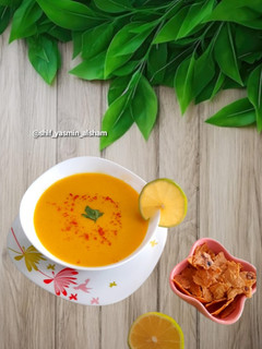 صورة لوصفة شوربة العدس التركيه 😋