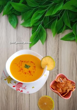 صورة لوصفة شوربة العدس التركيه 😋
