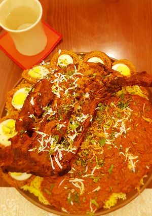 A picture of Raan Biryani with scotched eggs.