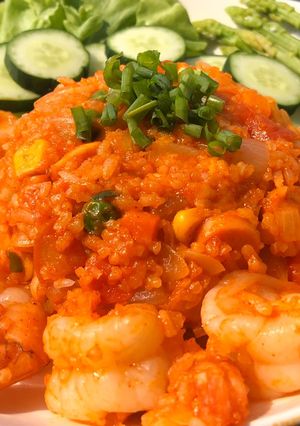 รูปของ ข้าวผัดโคชูจังกุ้ง (Kimchi Fried Rice with Shrimp)