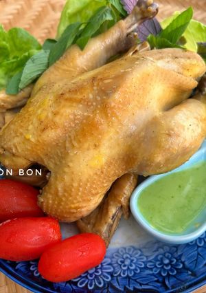 Hình của món Gà Tre Hấp Sả.