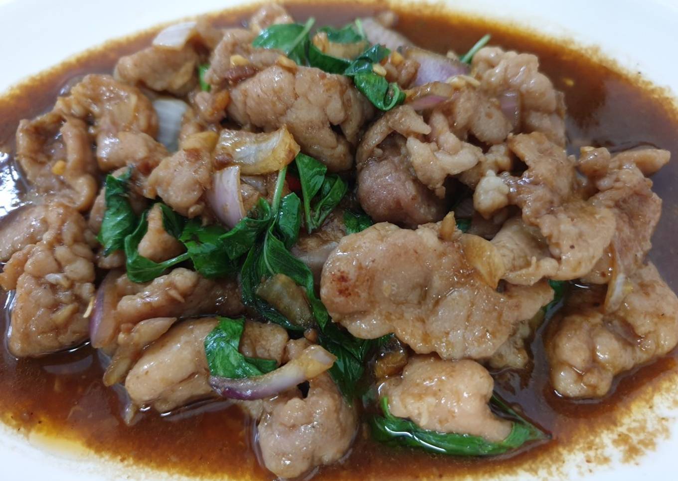 Thai pork with basil