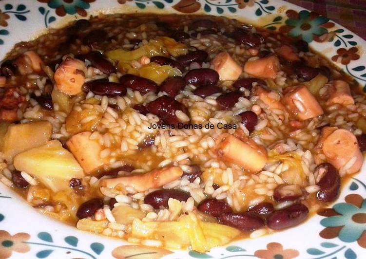 Arroz de polvo com feijão e couve - Tudogosreceitas