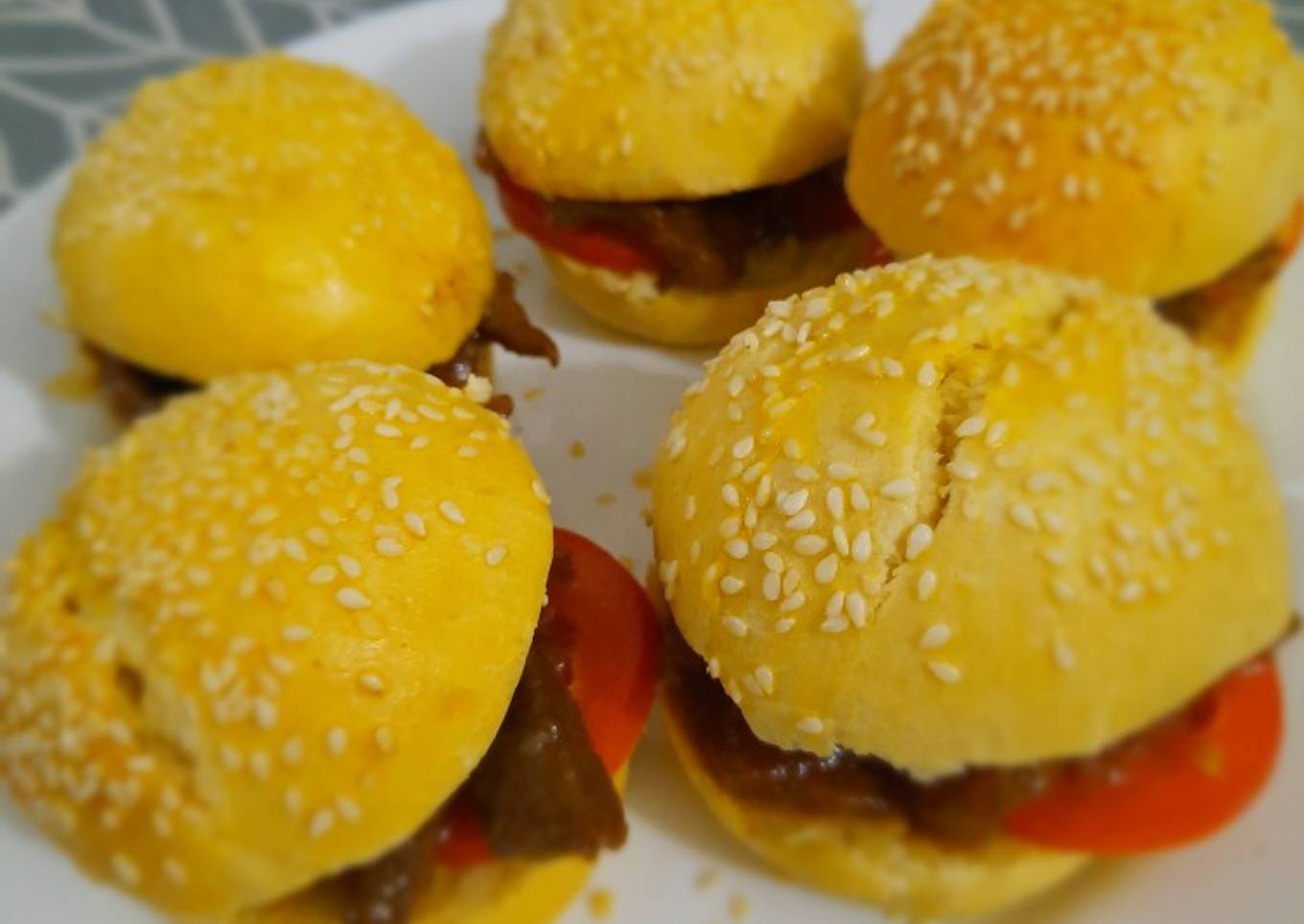 Burger beef teriyaki homemade