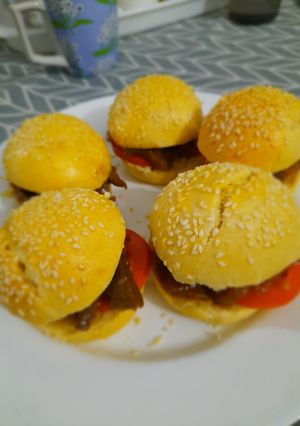 Foto resep Burger beef teriyaki homemade
