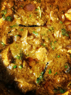 A picture of Traditional home made chicken curry.