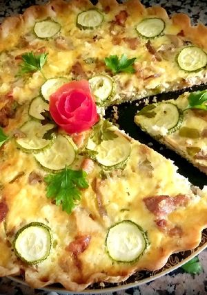 Une photo de Quiches aux champignons,courgettes