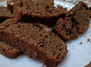 Una foto de Budín de chocolate con nueces y avellanas