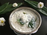 A picture of coconut rice pudding