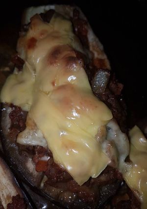 Una foto de Berenjenas rellenas al horno a la Marianita ;)