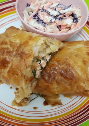 Foto resep Salmon en Croute (Salmon Spinach Puff Pastry)