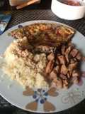 Tortilla de espinacas 2.0 (con champiñones y pollo)