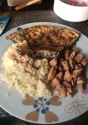 Una foto de Tortilla de espinacas 2.0 (con champiñones y pollo)