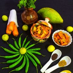 A picture of Instant Raw Mango Pickle!!.