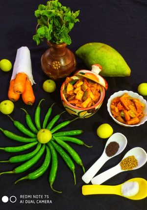 A picture of Instant Raw Mango Pickle!!.