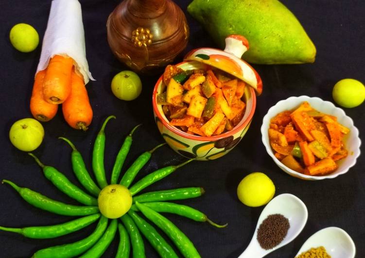 Recipe of Any-night-of-the-week Instant Raw Mango Pickle!!