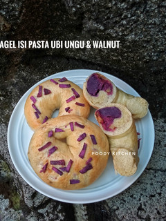 Foto resep Bagel Isi Pasta Ubi Ungu & Walnut