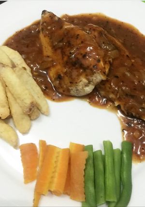 Foto resep Chicken grill blackpaper sauce