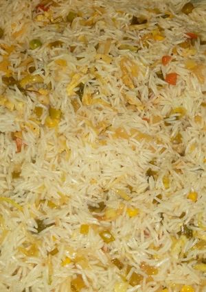 A picture of Chinese vegetables Rice.