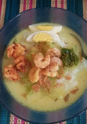 Foto resep Bubur udang kuah kuning