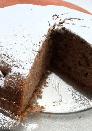 Una foto de Torta de Nesquik y pera