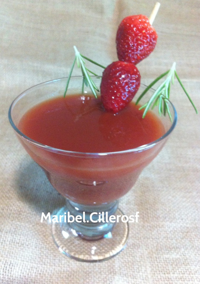 Una foto de Gazpacho de fresas