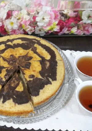 عکسی از دستور کیک ساده زبرای نیمه تر