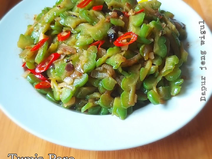 Cara Gampang Menyiapkan Resep 164.Tumis pare tausi(salted black bean paste) yang Bisa Manjain Lidah Anti Ribet, Lezat Sekali