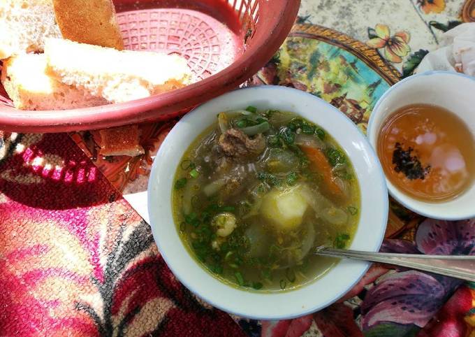 Tajik style beef and veg soup