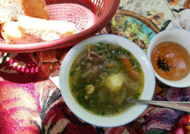 Recipe of Homemade Tajik style beef and veg soup