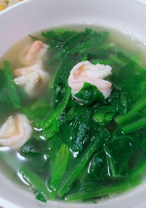 Hình của món Cải bó xôi nấu tôm.