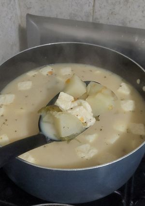 Una foto de Caldo de queso
