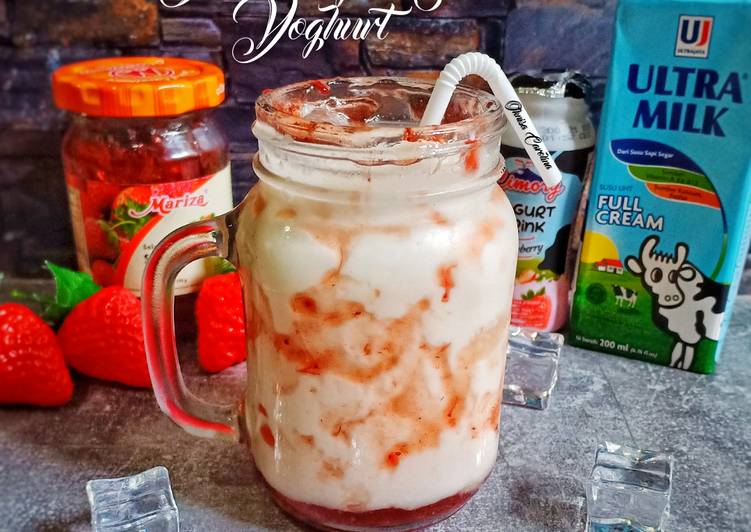 Resep Strawberry Milk Yoghurt Anti Gagal