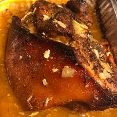 A picture of Pernil “pork shoulder”.