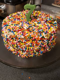 A picture of Chocolate sprinkles birthday cake.