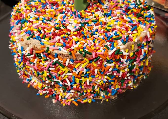 Chocolate sprinkles birthday cake