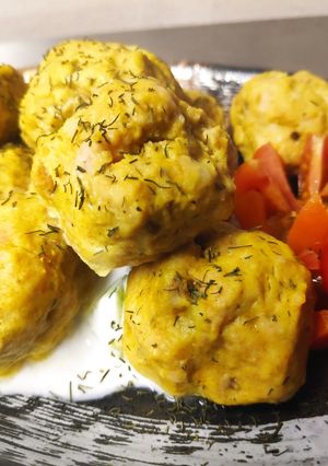 Una foto de Albóndigas de pavo al curry (vapor)