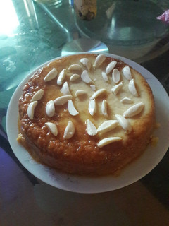 A picture of Caramel custard bread pudding.