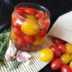 A picture of Pickled Cherry Tomatoes.