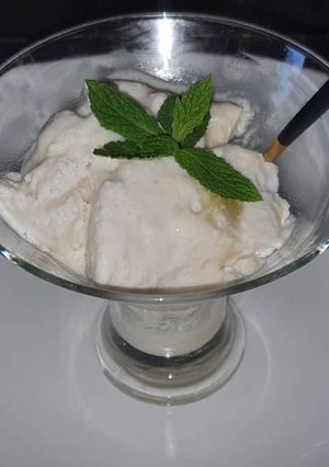 A picture of Vegan Pineapple Ripple Ice Cream.