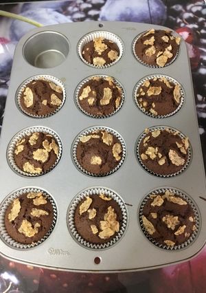 Una foto de Magdalenas de súper chocolate. Fácil y chocolatosas