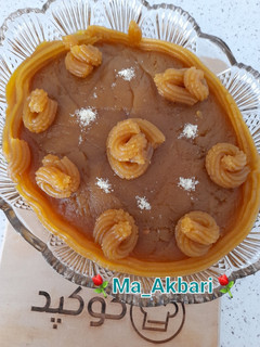 عکسی از دستور حلوای آرد و شیر خشک