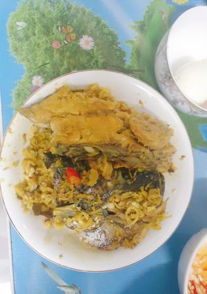 Hình của món Cá rô phi kho mắm riềng.